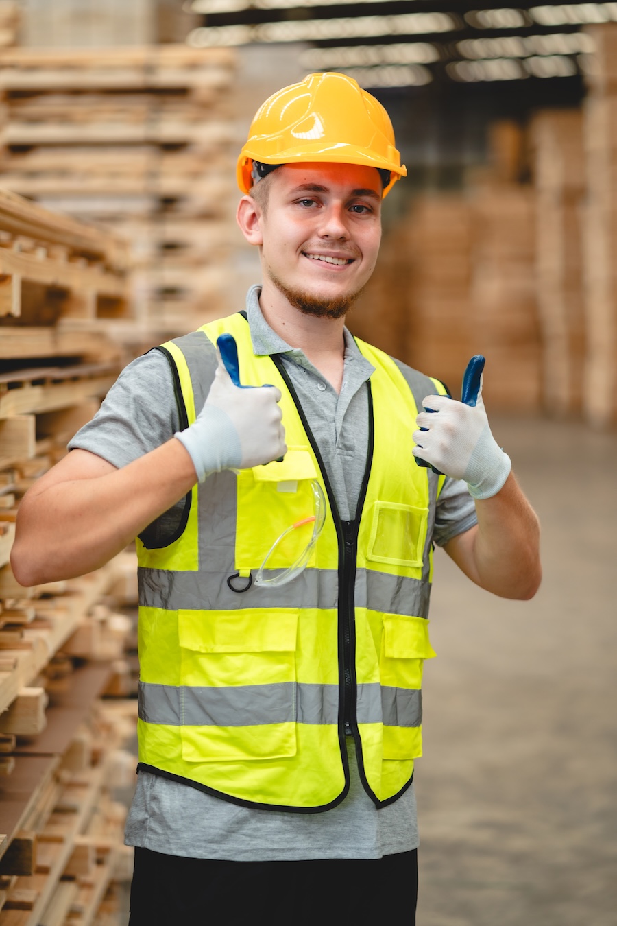 Man in hard hat and high-vis Man in hard hat and high-vis